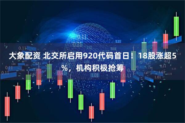 大象配资 北交所启用920代码首日！18股涨超5%，机构积极抢筹